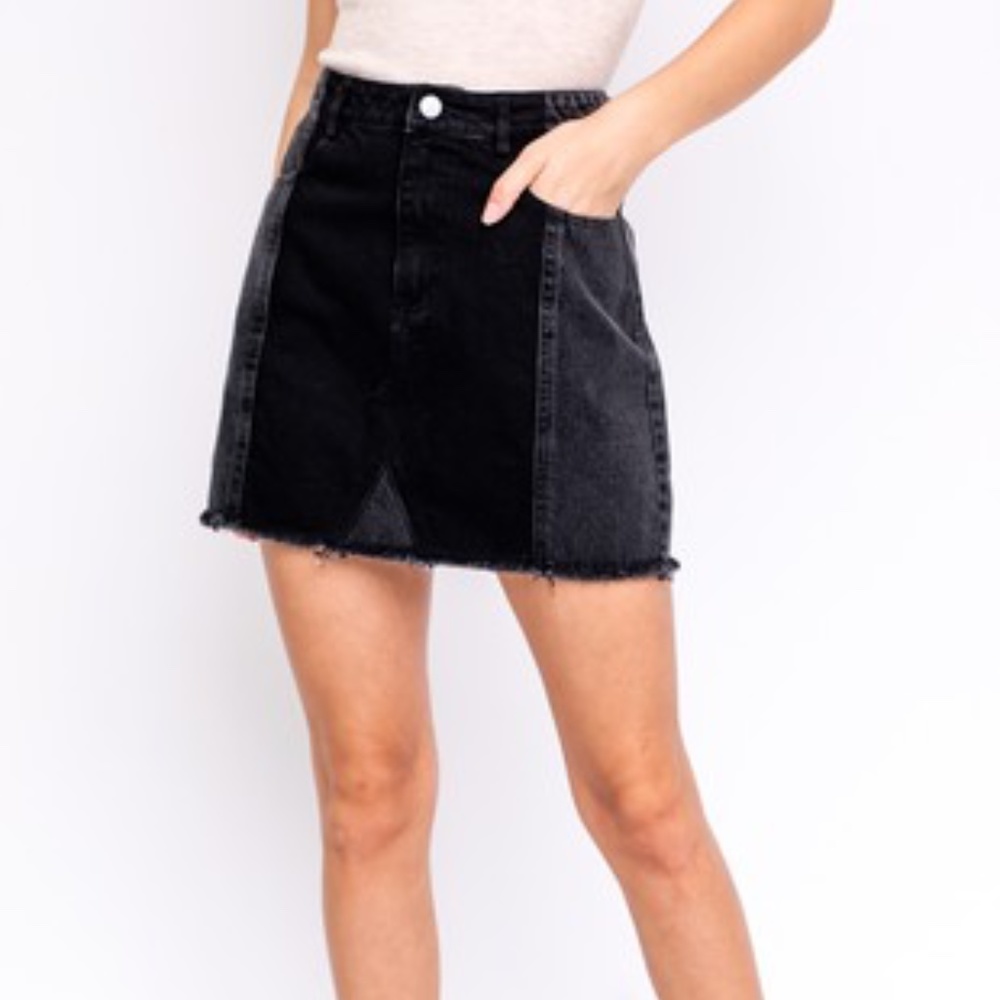 Two Tone Denim Skirt